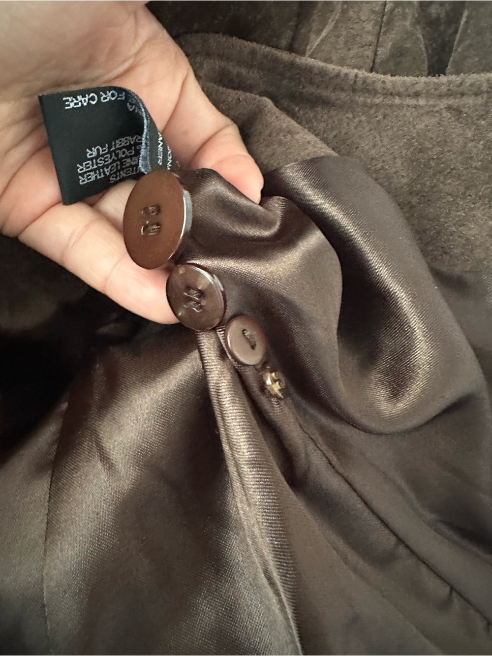 Vintage Y2K XOXO Brown Suede Rabbit Fur Collar Jacket Small - Picture 5 of 7